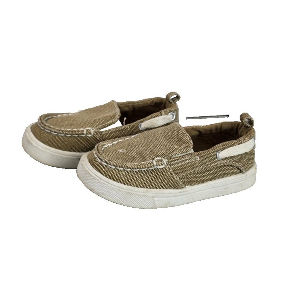 Carter's Tan Canvas Slip On Boat Shoes Toddler Kids Size 6‎
